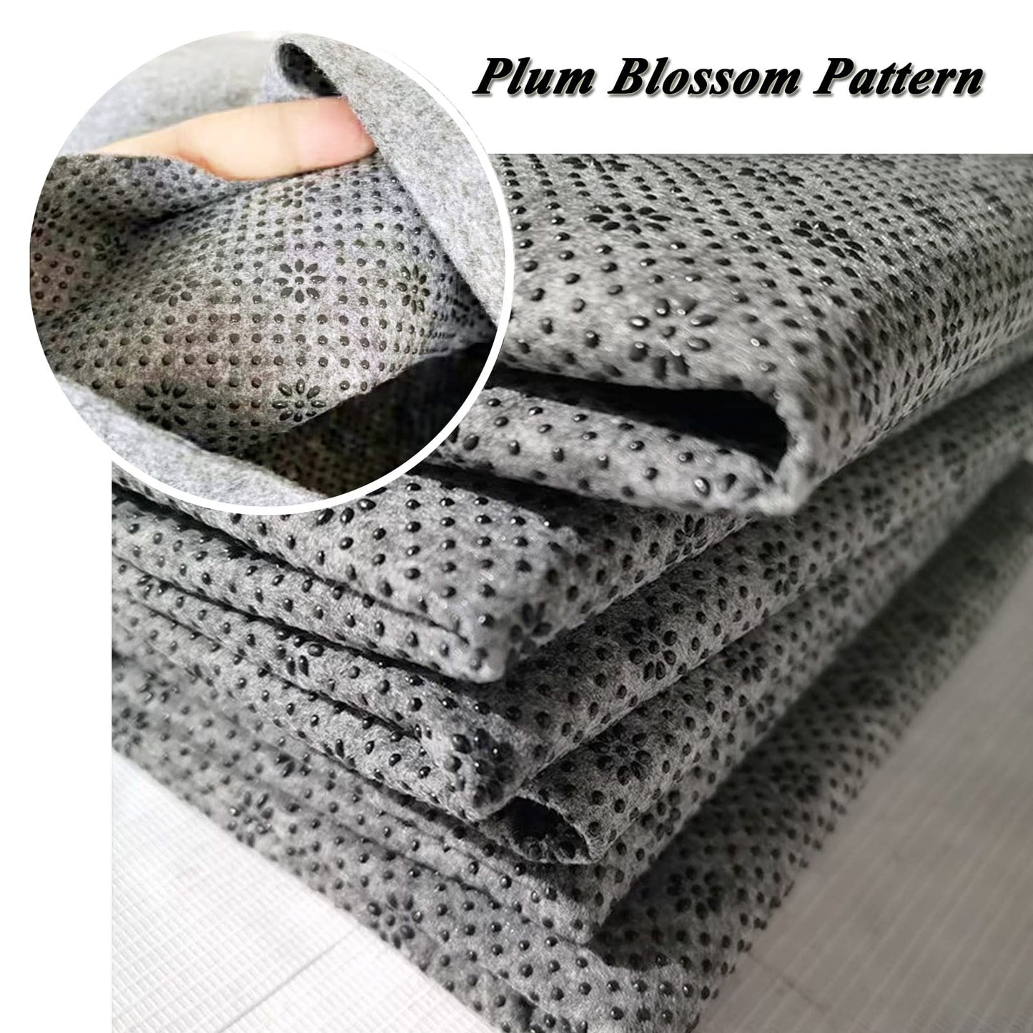 Antislip Vinyl Tufting Cloth Final Backing Fabric Non Slip Rug Pad with Plum Blossom Pattern for Carpets Rug Making Tufting Cushion Punch Needle 70 x 39 Inch