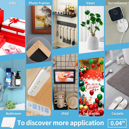 Double-Sided Mounting Tape (10FT), Multipurpose Removable Adhesive Foam Tape, Transparent, Household