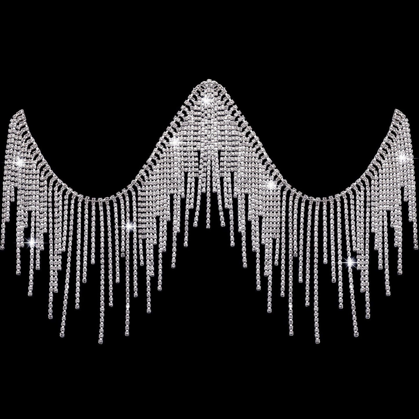 Rhinestone Fringe Rhinestone Fringe Belt Beaded Ribbon Diamond Tassel Chain for Jeans Clothing Accessories DIY Decoration
