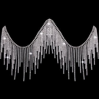 Rhinestone Fringe Rhinestone Fringe Belt Beaded Ribbon Diamond Tassel Chain for Jeans Clothing Accessories DIY Decoration