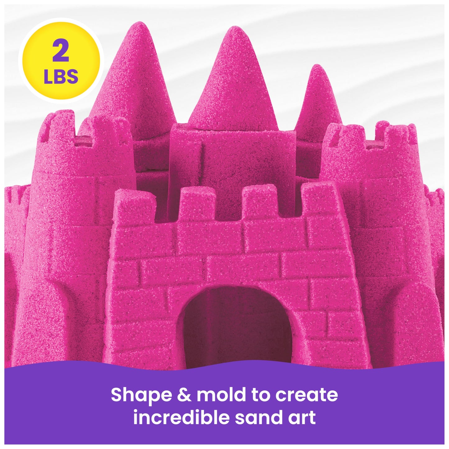 2lbs Pink Play Sand, Moldable Sensory Toys for Kids, Resealable Bag (Packaging May Vary), for Ages 3 and up