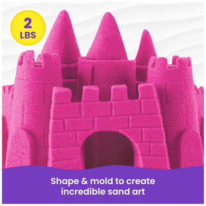 2lbs Pink Play Sand, Moldable Sensory Toys for Kids, Resealable Bag (Packaging May Vary), for Ages 3 and up
