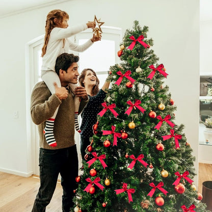 3 Rolls Christmas Ribbon 1 Inch X 50 Yards Red and Green Satin Ribbon Double Faced Polyester Holiday Ribbons for Gift Wrapping Wedding Decor