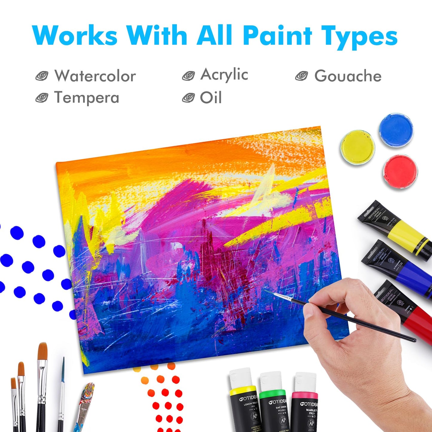 Canvas Boards, 8x10 inch Set of 10,Gesso Primed White Blank Canvases for Painting - 100% Cotton Art Supplies Canvas Panel for Acrylic Paint, Pouring, Oil Paint, Watercolor, Gouache