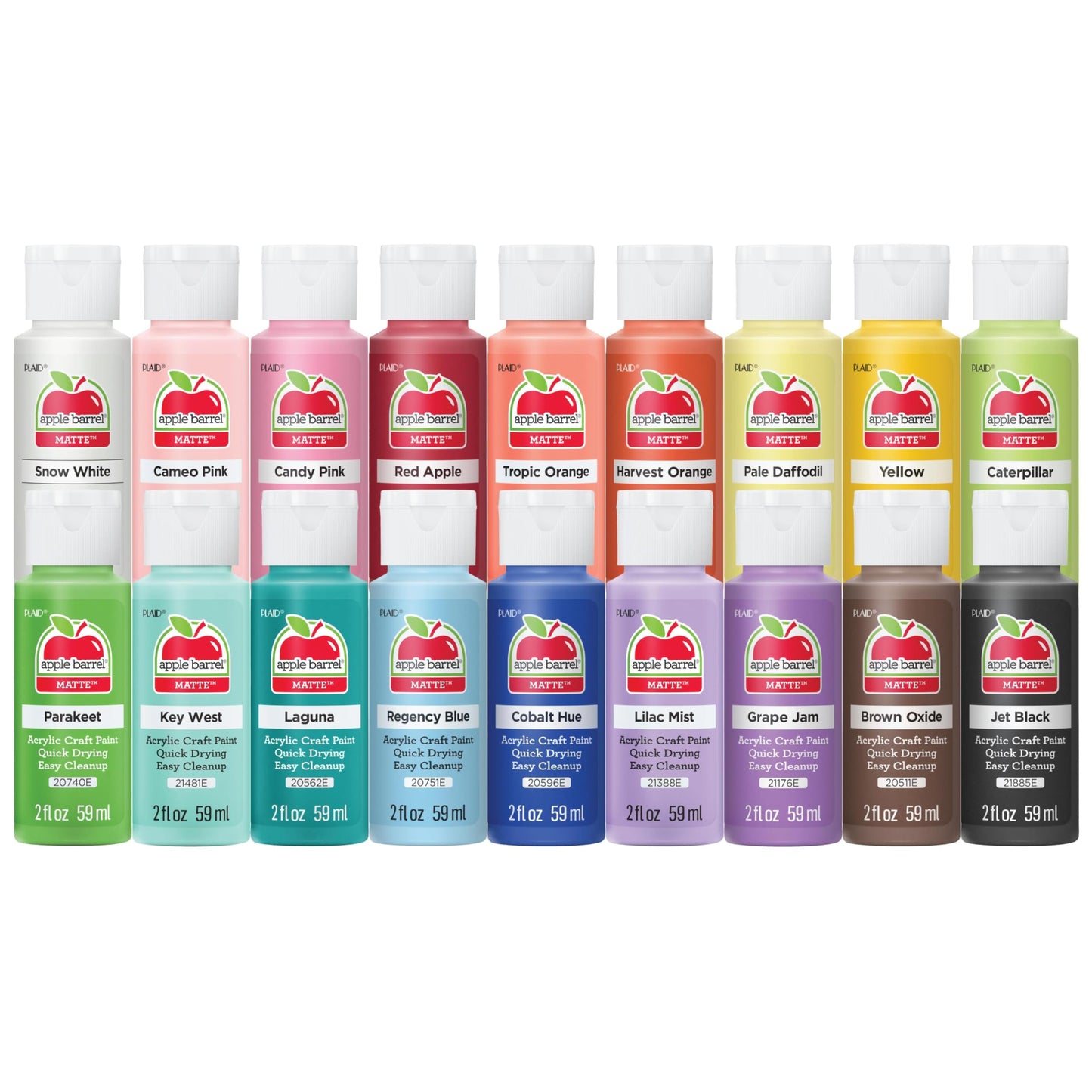 Pastel Dreams & Vivid Wonders Collection Acrylic Craft Paint, PROMOTCK, 2 fl oz each, 18 assorted matte colors, 18 count