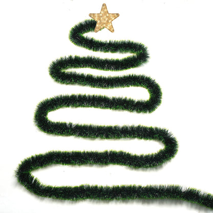 32.8 Ft Christmas Tinsel Garland,Dark Green Glittering Decoration for Xmas Tree Party Wedding Supplies