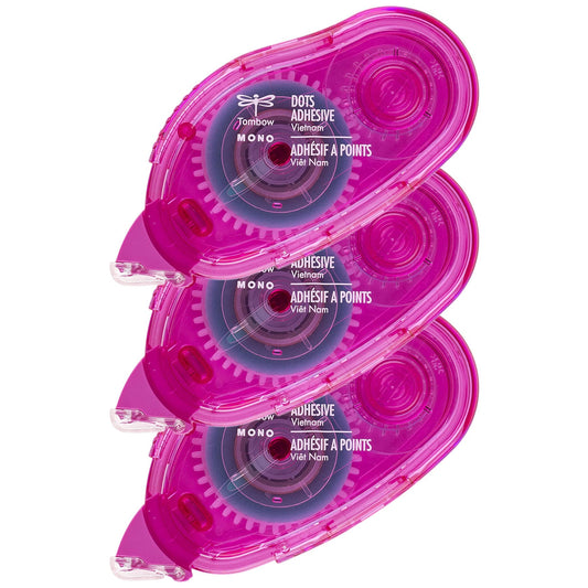 62149 Mono Adhesive Dots Applicator Refills, 3-Pack. Easy to Refill for Smooth Application, Multicolor, Value Pack