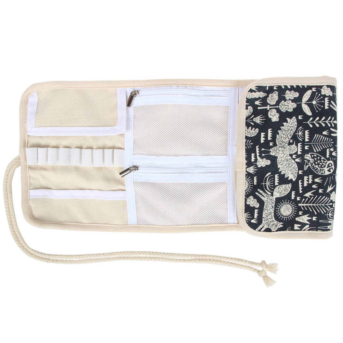 Crochet Hook Case, Roll Bag Holder Organizer for Various Crochet Needles and Knitting Accessories, Compact and All-in-Place, Animal World
