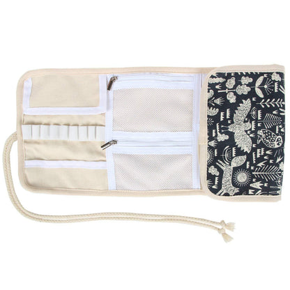 Crochet Hook Case, Roll Bag Holder Organizer for Various Crochet Needles and Knitting Accessories, Compact and All-in-Place, Animal World