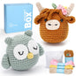 Crochet Box Crochet Kit for Beginner, Highland Cow and Owl Learn How to Crochet Stuffed Animals Gift for Adults and Kids(12+), Knitting Set with Yarn Hook Stitch-by-Stitch Video Tutorial