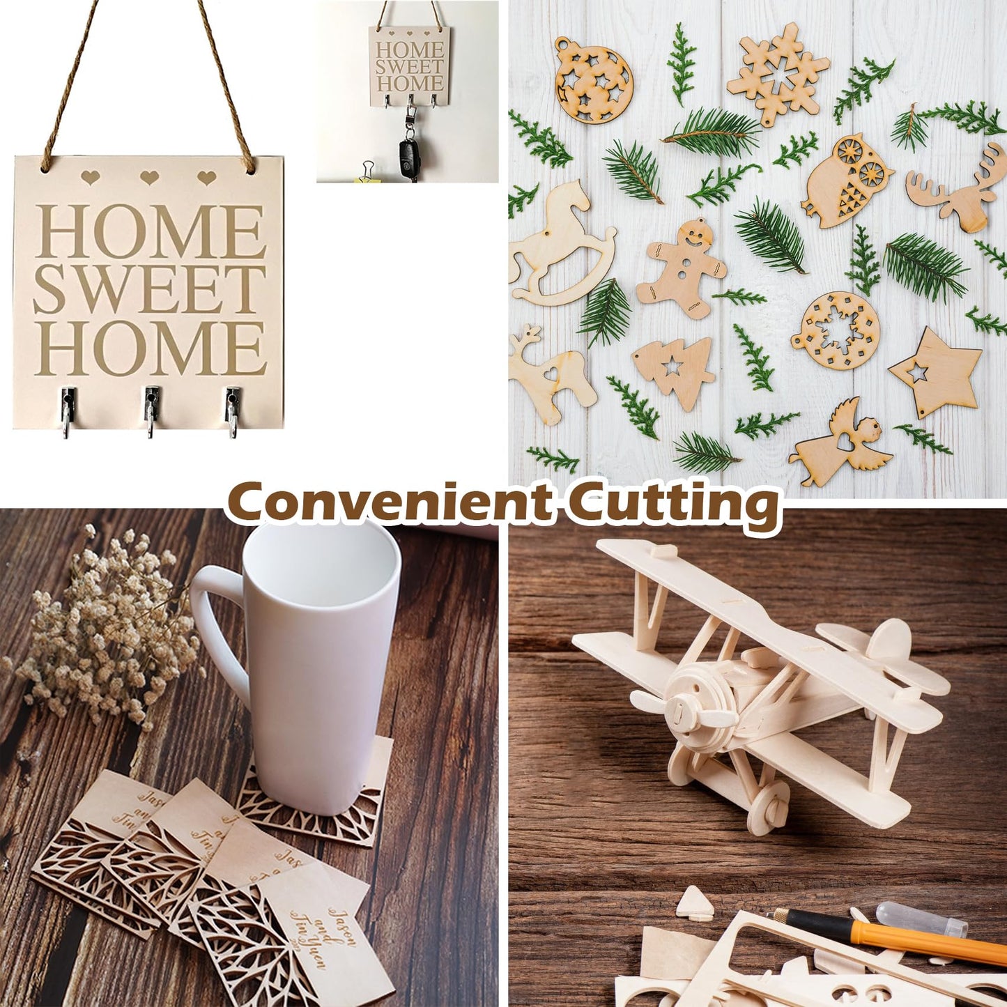 50PCS 4x4 Inch Wood Squares Unfinished Square Wood Pieces for Crafts,Painting, Writing, DIY Supplies, Engraving and Carving, Home Decorations (4x4 Inch 50Pcs)