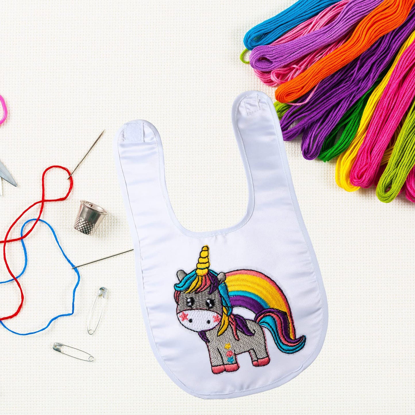 20 Pieces Sublimation Blanks White Bibs for Baby Decorating Washable Reusable Fabric Bibs (White)