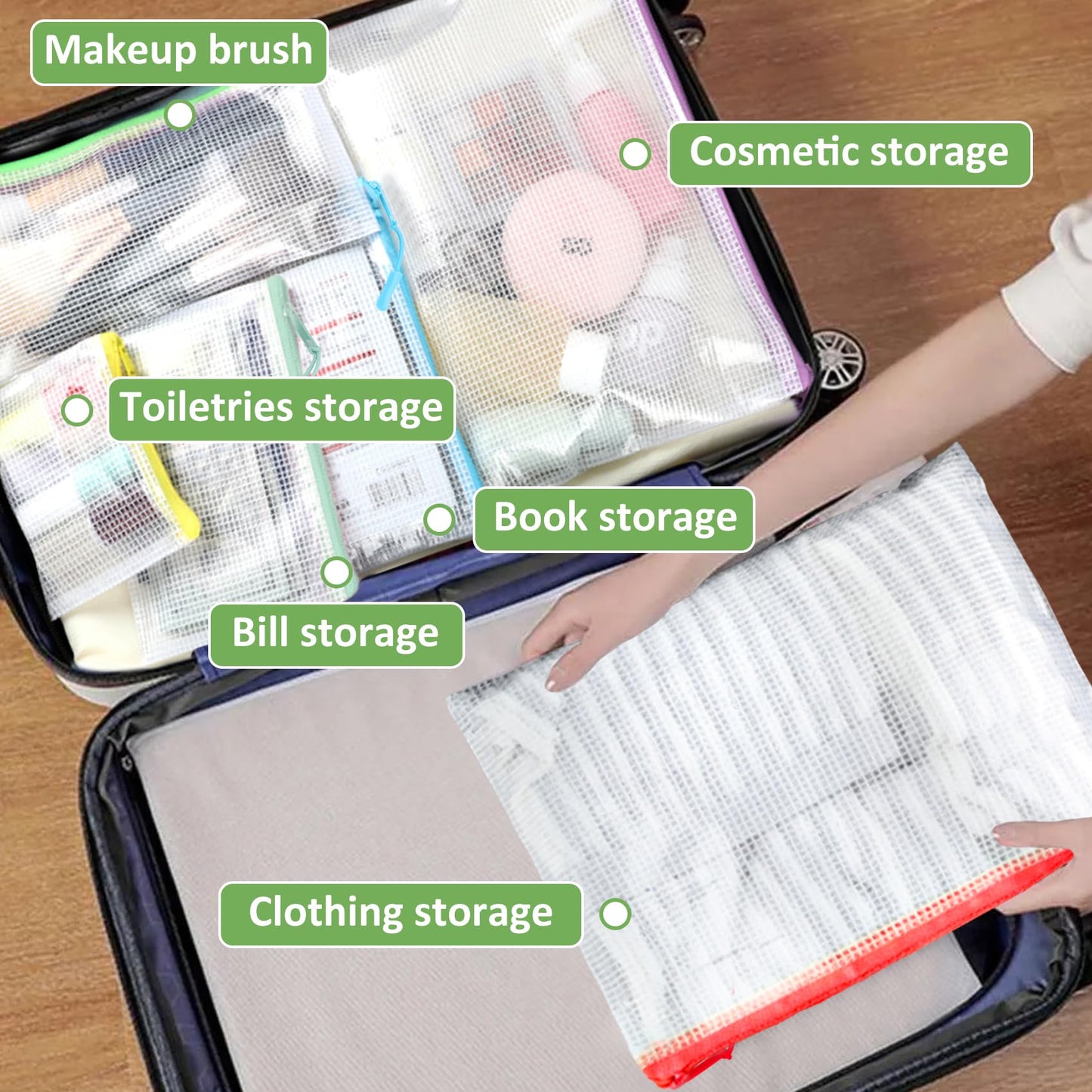 25pcs Mesh Zipper Pouch for Organization and Storage,Clear PVC Travel Organizer Bags,Toy Storage Bags,Multipurpose Storage Bags Suitable for Travel,School and Home