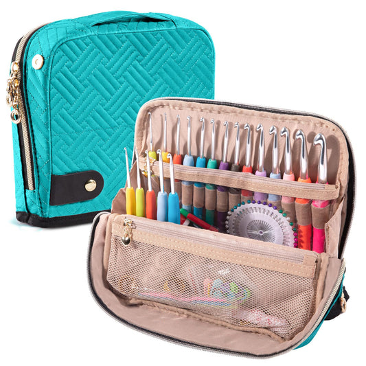 Empty Crochet Hook Case - Crochet Hook Organizer Case Stand Up (Upgraded) -Corchet Organizer - Crochet Hook Holder for Knitting & Crochet Supplies, Crochet Needles, Crochet Accessories