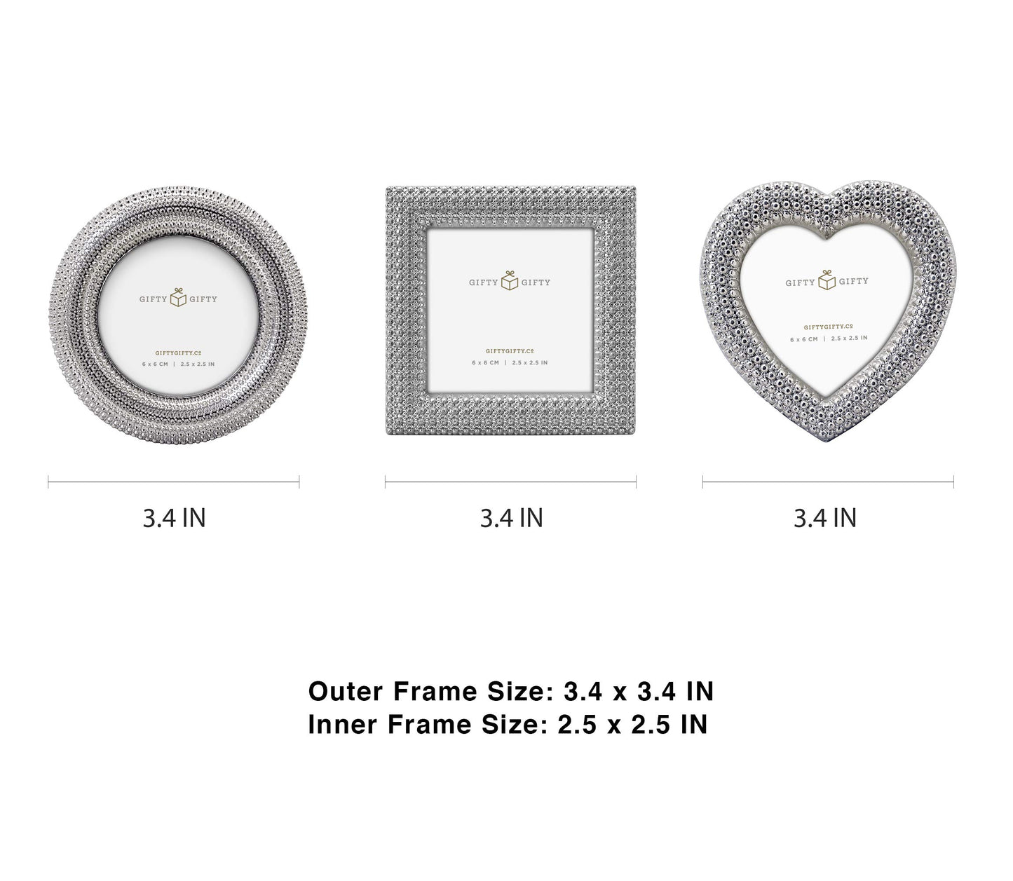 Classic Small Picture frame Set of 3 Cute Mini Photo Frame Set 2.5x2.5 inch for Tabletop Display Desk Picture Frame Perfect for Christams Home Decor Wedding Graduation Milestone Photos -