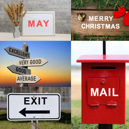 4'' Letter Stencils and Numbers Reusable Plastic, 36 Pc Alphabet Art Craft Stencils, Number Symbol Templates for Wood, Wall, Fabric, Rock, Chalkboard, Signage