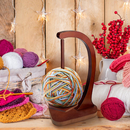 Wooden Yarn Holder for Knitting and Crocheting, Magnetic Yarn Ball Holder with Anti-Slip Pads, Yarn Holder Spinner for DIY Crafts, Crochet Gift for Knitting Lovers