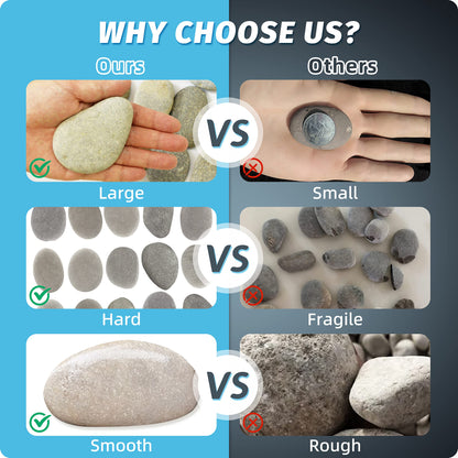 20 PCS Large Painting Rocks, Natural River Rocks, Flat Rocks for Painting, 2-3 Inches Stones for Arts & Crafting…