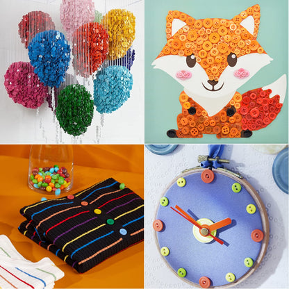 Round 2 Holes Craft Buttons, 1125Pcs 0.35 Inch(9mm) Sewing Buttons, 15 Colors Resin Buttons, for Sewing Children Sweater DIY Crafts Scrapbooking Children's Manual Project