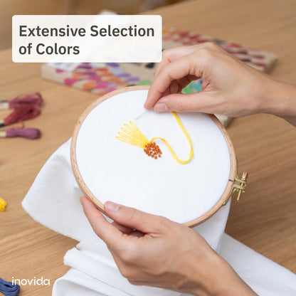 Embroidery Floss Set - 100 Colors, 16 Feet Each: Crafting & Sewing Thread Kit for Friendship Bracelets, Cross Stitch, Weaving, and More – Inovida Embroidery Thread for Beginners and Pros