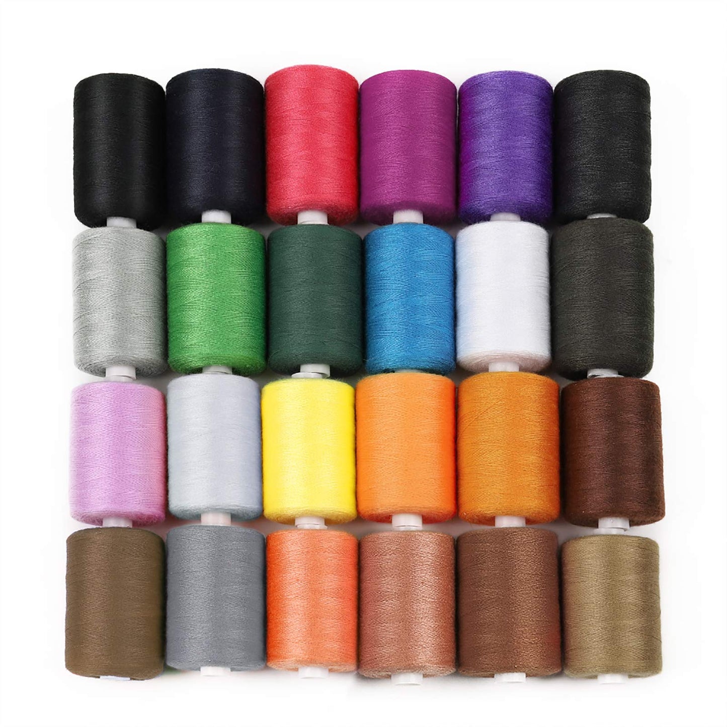 Sewing Thread Sets - 24-Color Mixed Cotton, 1000 Yards for Sewing Machine, DIY Projects