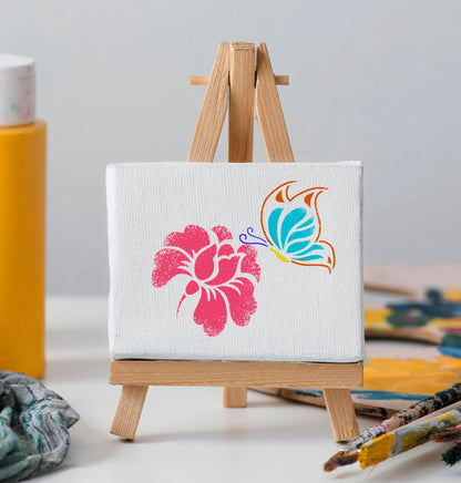 Flower Stencils for Painting, 64pcs 3 Inch Stencils for Crafts Rock Painting Stencils Plastic Reusable Stencils for Painting on Wood Wall Tile Home Decor