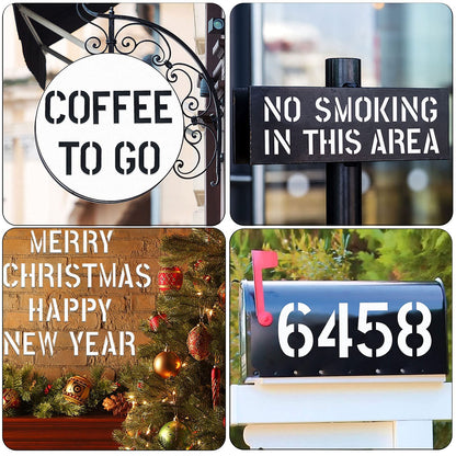 3 Inch Letter Stencils Symbol Numbers Craft Stencils, 42 Pcs Reusable Alphabet Templates Interlocking Stencil Kit for Painting on Wood, Wall, Fabric, Rock, Sign, DIY Art Projects