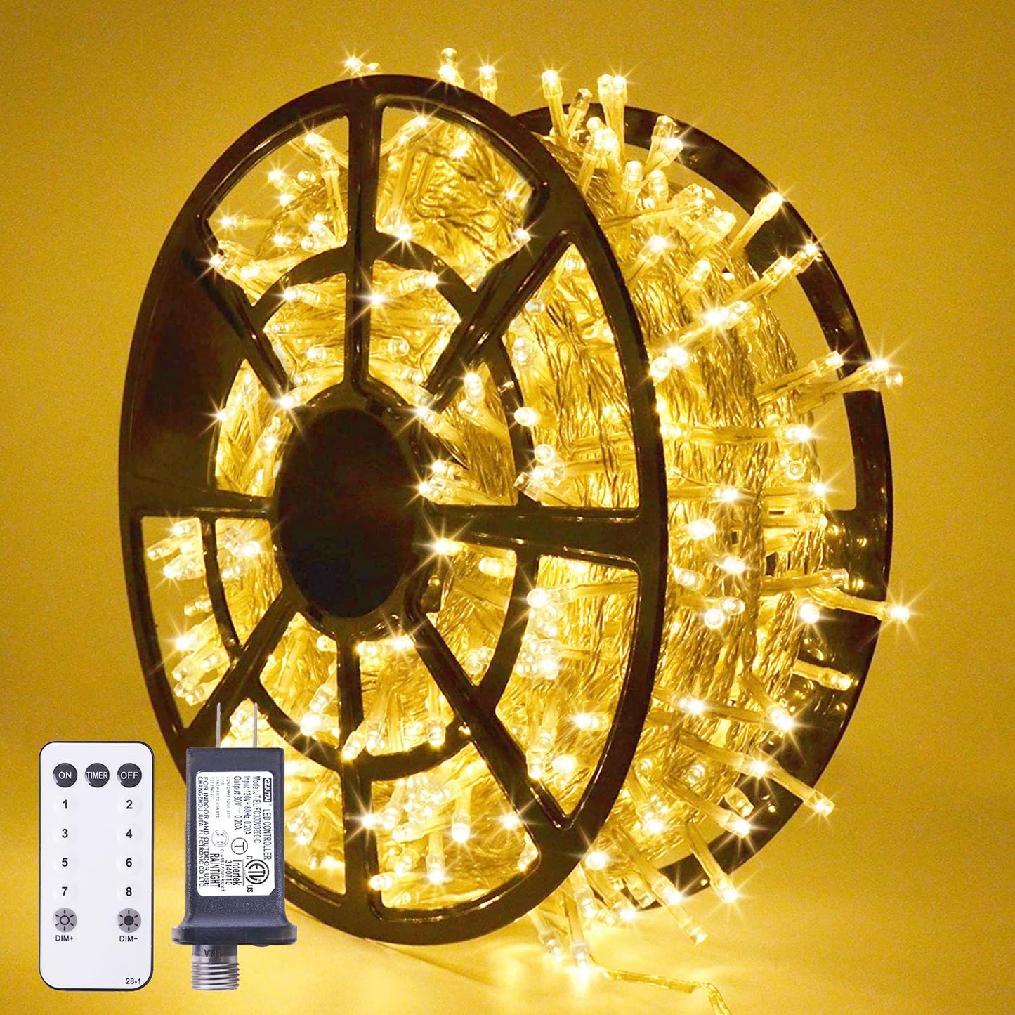 168FT 600 LED String Lights Outdoor Indoor Christmas String Lights Plug in Warm White Tree Lights for Outside Bedroom Wedding Party Holiday Spring Decorations