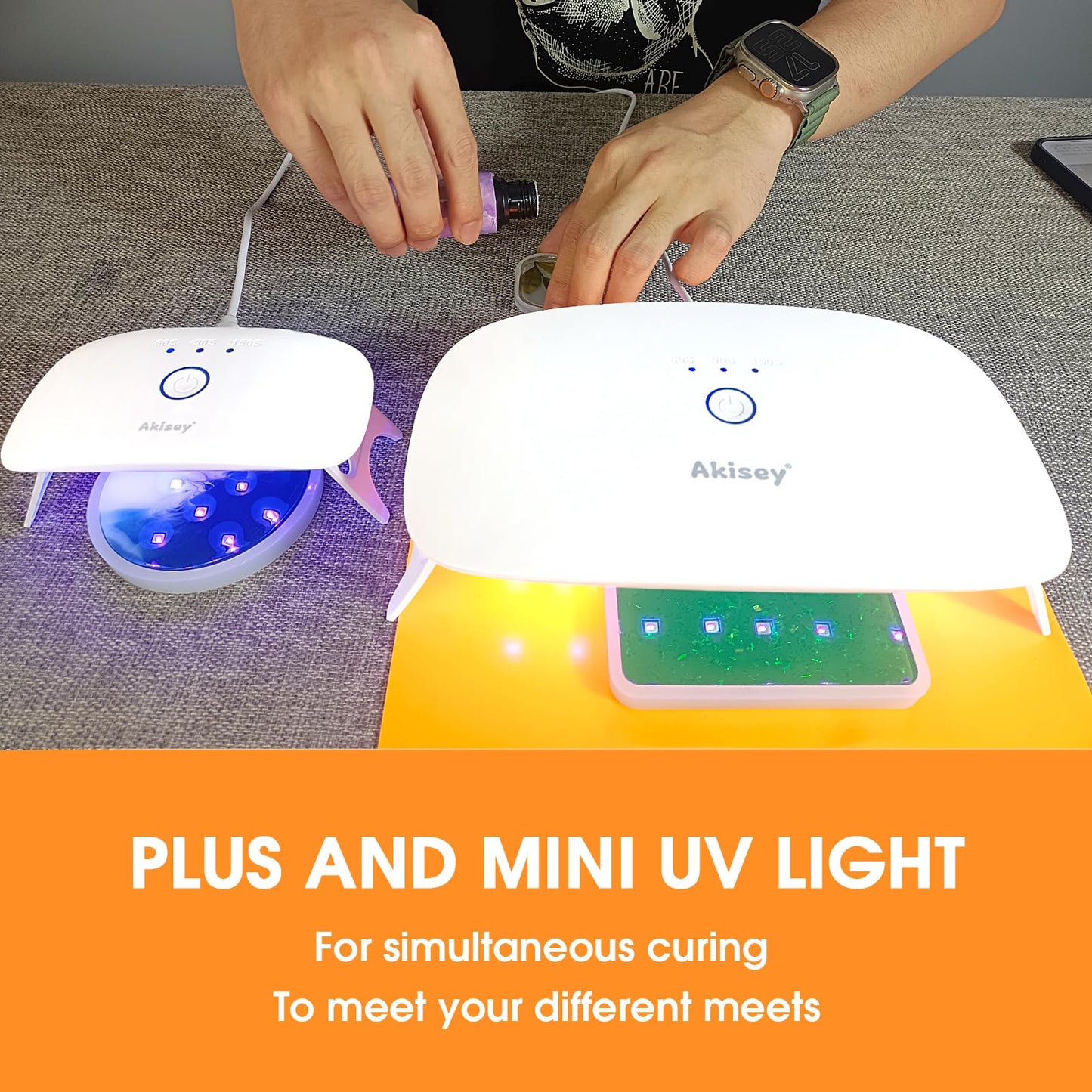 2 Pack UV Light for Resin - Large Size Foldable UV Resin Light & Portable Mini Lamp for Resin Molds Curing, Jewelry Making, DIY Craft, Fast Curing & Timing Function