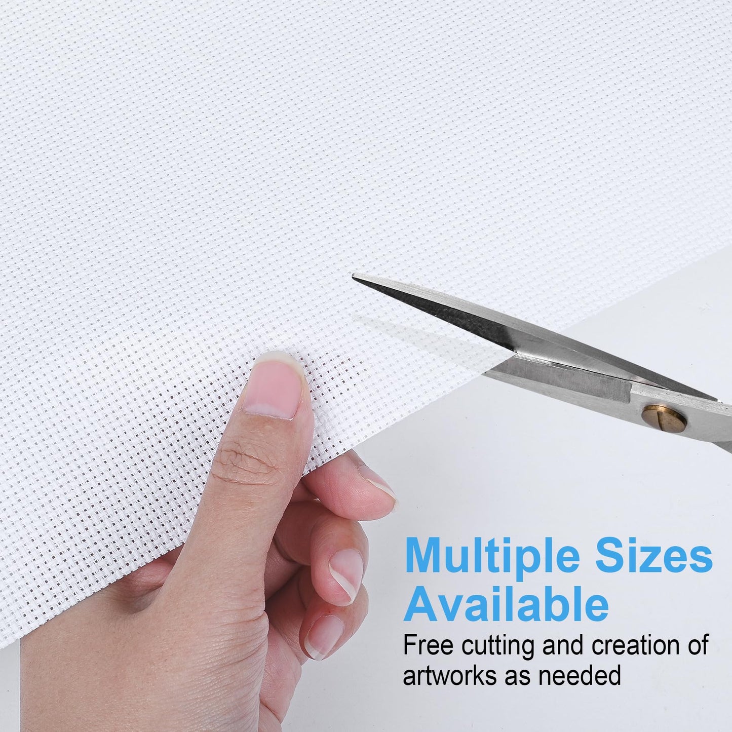 16PCS Cross Stitch Fabric, 4 Sizes White Aida Cloth 14 Count Craft Embroidery Cloth Classic Reserve Cross Stitch for Home DIY Handmade Needlework Embroidery Decoration, 5.9 to 11.8 inch