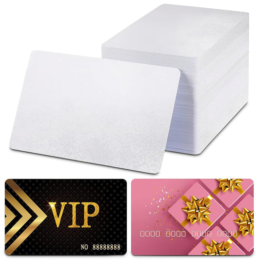 100 Pcs Sublimation Business Card Blanks – Double-Sided Aluminum Alloy Cards, Pearl Color, Thin & Smooth Sublimation Blanks for Printing & Personalization