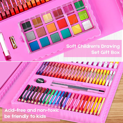 Teen Girl Boys Gifts Trendy Stuff, Art Kit, 251-Pack Art Supplies Drawing Kits, Arts and Crafts Gifts Box for Kids Teen Girls Boys, Art Set Case with Trifold Easel, Scratch Paper, Sketch Pads