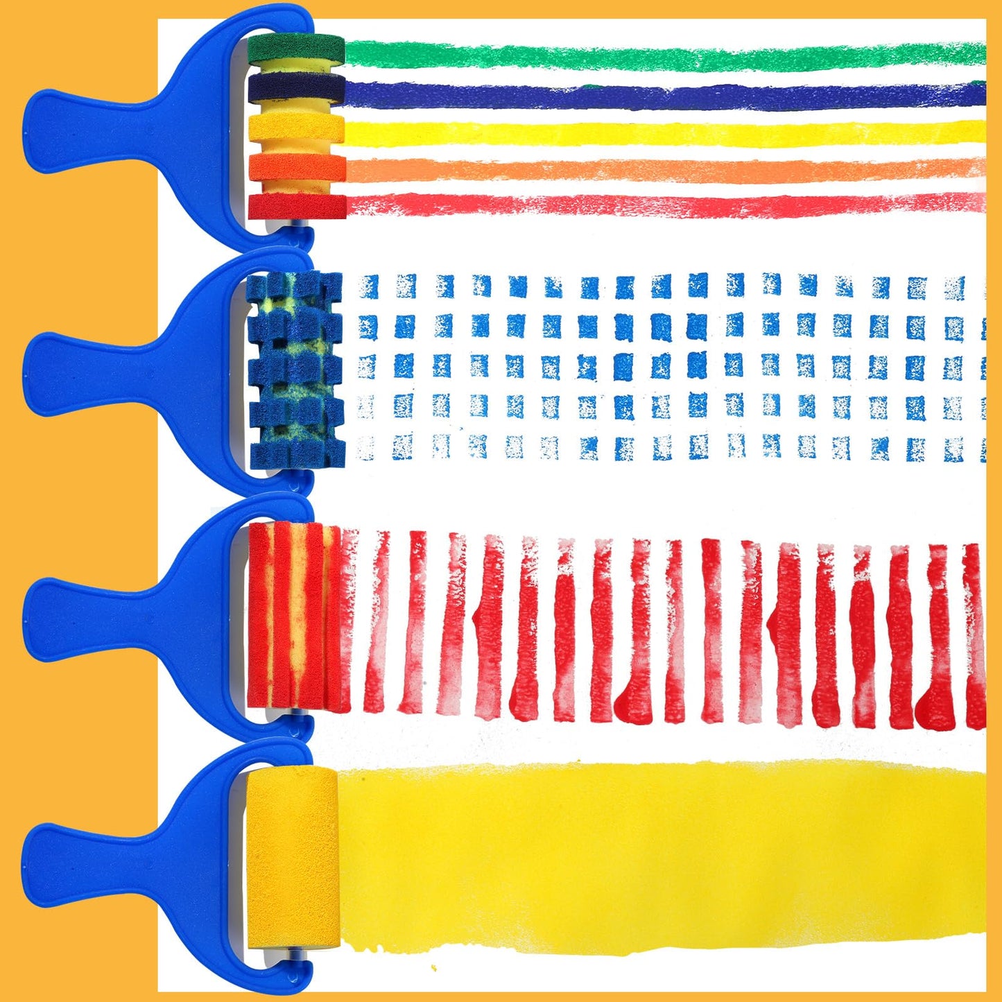 Kids Paint Brushes, 12 Pack Washable Painting Brushes for Toddlers Kids Early Learning Toys Foam Roller Sponge Arts Crafts Gift