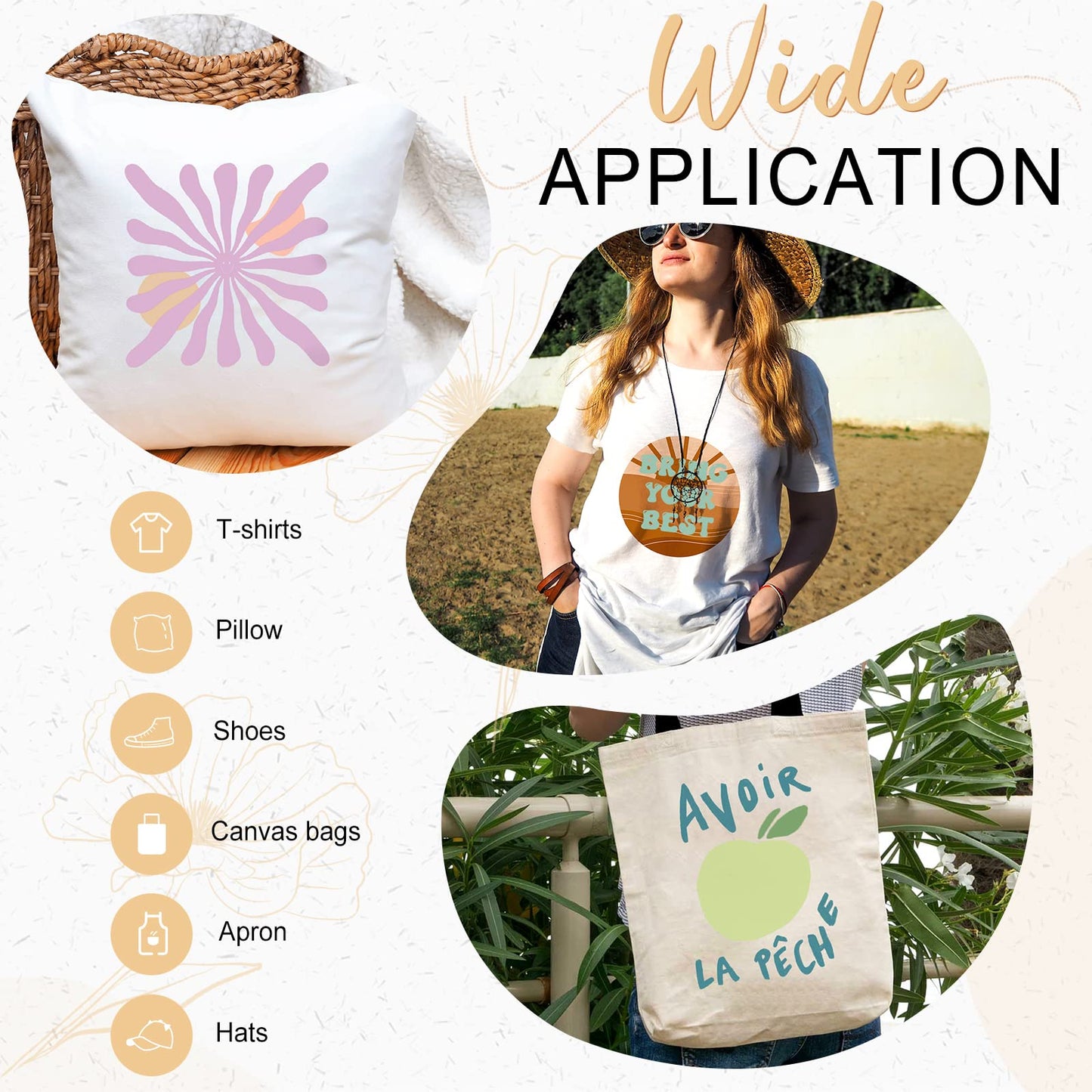 Boho Color Heat Transfer Vinyl - 18 Sheets 12 X10 Inche Neutral Tone Brown HTV Vinyl Aqua Iron On Vinyl Beige/Brown/Tan/Light Lilac HTV for T-Shirts Compatible with Silhoutte Cameo