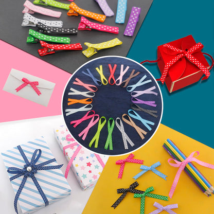 Grosgrain Ribbons for Crafts Gifts Wrapping 3/8" Boutique Polka Dot Fabric Ribbon 40yd (20 x 2yd)