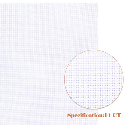 6 Pieces Aida Cloth 14 Count White Cross Stitch Fabric for Craft Embroidery, Handmade Needlework, DIY Handicrafts, 12 by 18-Inch