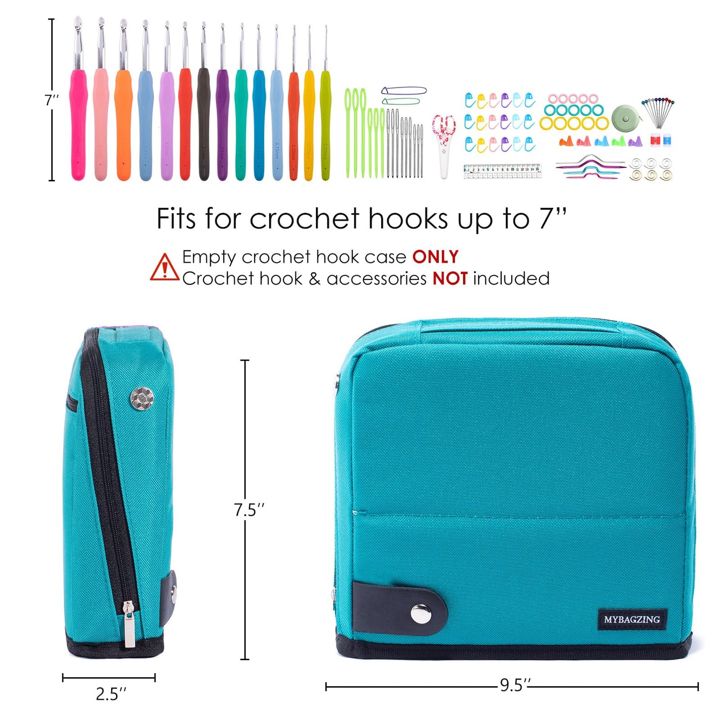 Crochet Hook Case - Stand Up Organizer - Unique Design - Holder for Knitting & Crochet Supplies