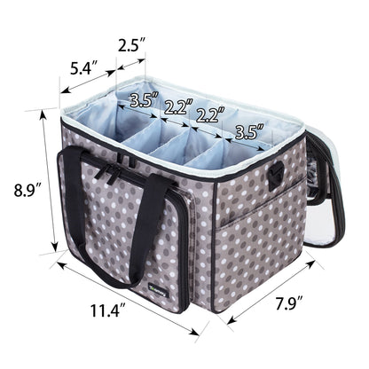 Knitting Bag, Yarn Storage Tote with Inner Divider for Yarn and Unfinished Project, High Capacity, Easy to Carry Crochet Hooks, Knitting Needles and Accessories-No Accessories Included