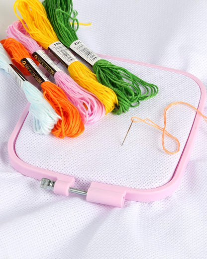 5 Pieces 5 Sizes Square Embroidery Hoops, ABS Plastic Embroidery Hoops for DIY Embroidery Craft