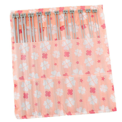 22 Pcs Knitting Needles Set, 14 Inches Stainless Steel Straight Single Pointed Knitting Needle Kit Metal Knitting Kit in Different Sizes 2.0mm to 8.0mm, with Gift Organizer Bag, 11 Pairs
