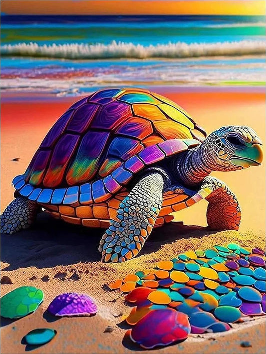 Diamond Painting Kits for Adults, Colorful Turtle 5D DIY Diamond Art Kits Full Drill Diamond Dots for Gift Wall Decor and Relaxation Gem Arts 12x16 inch