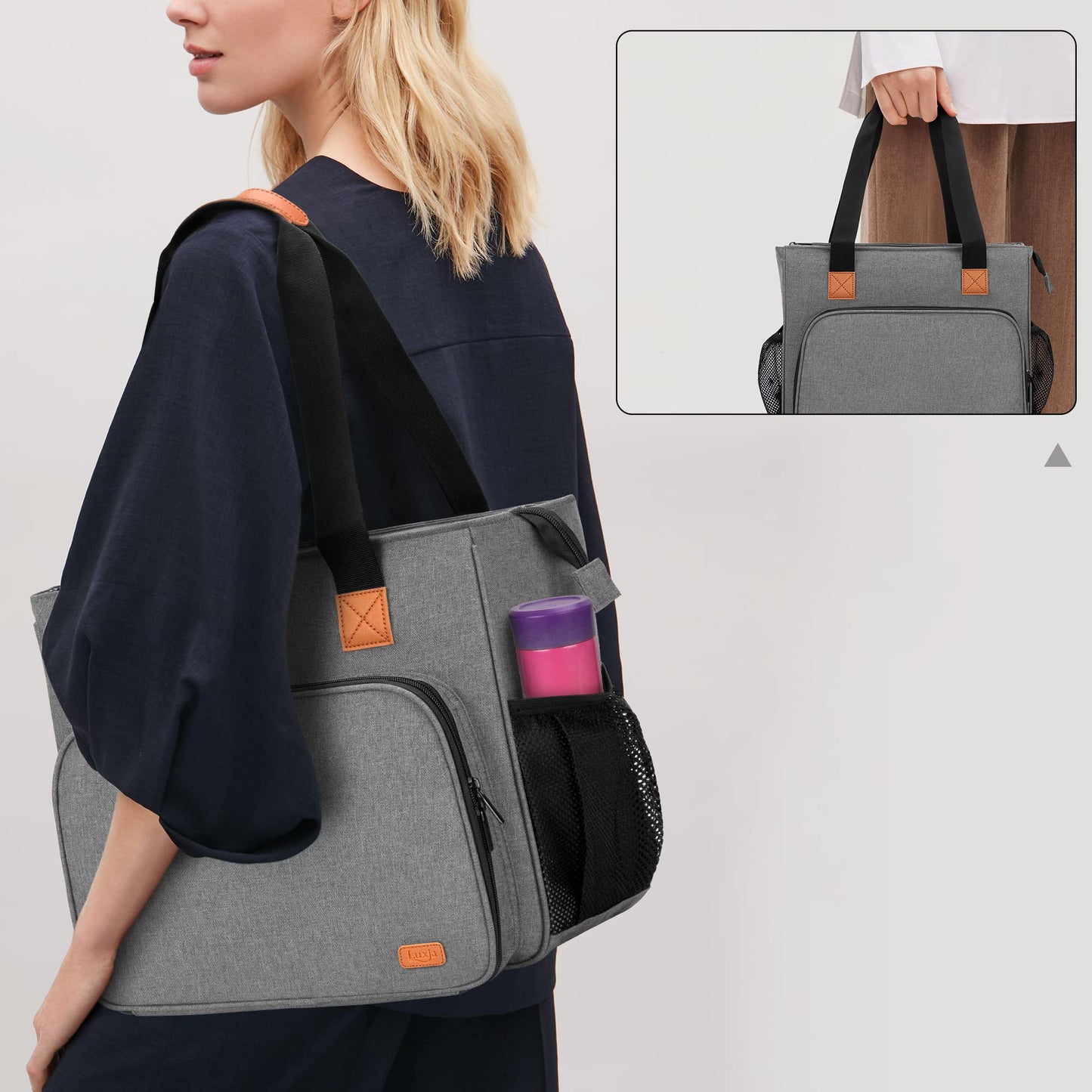 Embroidery Project Carrying Bag, Embroidery Kits Storage Bag Gray, (Bag Only)