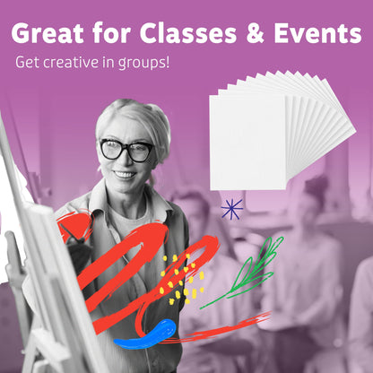 Canvases for Painting - Pack of 12, 8 x 10 Inch Blank White Canvas Boards - 100% Cotton Art Panels for Oil, Acrylic & Watercolor Paint