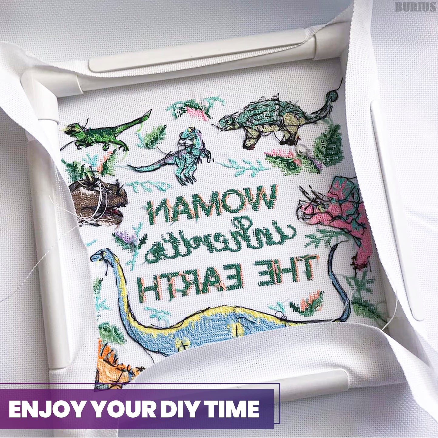 11 Inch Plastic Embroidery Hoop - Snap Needlework Frame White Plastic Sewing Hoops Hand Embroidery Hoops - Snap Needlework Frame Cross Stitch Frame Square Embroidery Hoop for Cross Stitching, Quilting