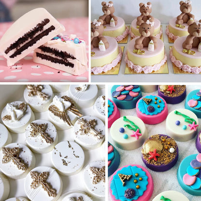 3Pcs Oreo Cookie Chocolate Silicone Mold, 12-Cavity Round Cylinder Oreo Chocolate Cover Molds for Candy, Silicone Baking Molds for Mini Cakes, Jelly