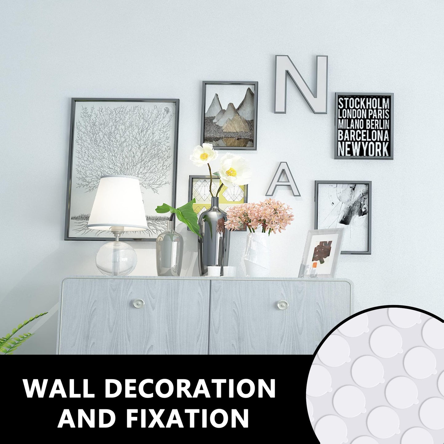 Double Sided Adhesive Dots 500 Pcs Mounting Putty Sticky Tack Clear Removable Round Glue Tape for Wall Crafts Festival Party Decorations