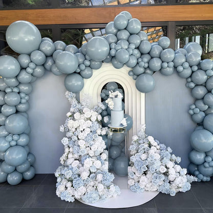 110pcs Dusty Blue Balloons, 18 12 10 5 inch Dusty Blue Balloons Different Sizes Balloon Arch Kit for Bridal Shower Gender Reveal Baby Shower Birthday Party Decorations