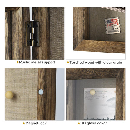 Shadow Box Frame 8x10 Shadow Box Display Case with Linen Back Memorabilia Awards Medals Photos Memory Box Gift Carbonized Black