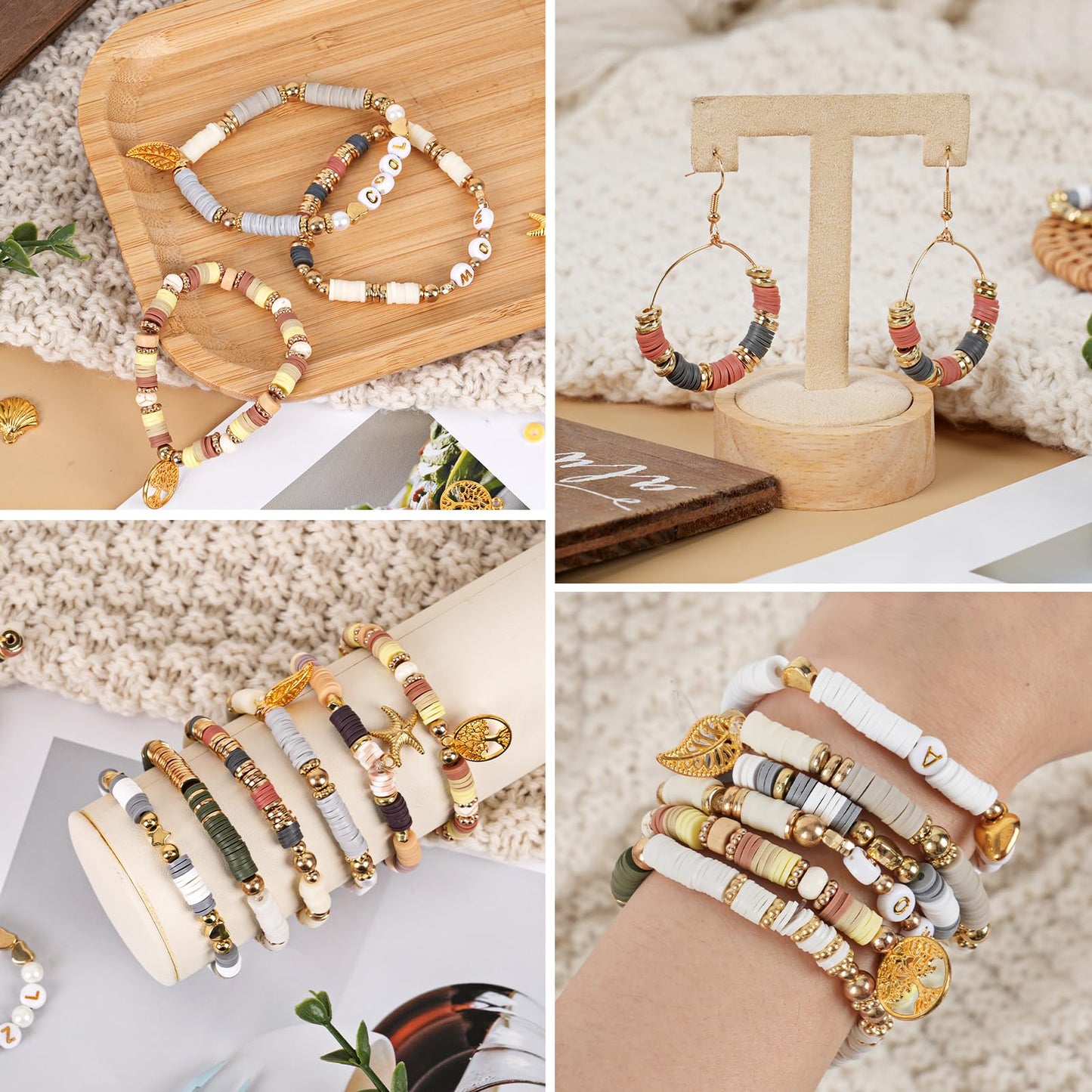 8200pcs Clay Beads Bracelet Making Kit, 30 Colors Flat Preppy for Friendship Bracelets, Polymer Heishi Beads with Charms for Jewelry Making, Holiday Crafts Gift for Teen Girls Adults