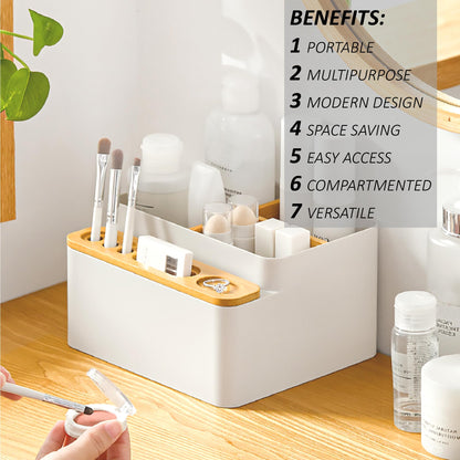 Desktop Storage Box - Small Table Organizer - Aesthetic Desk Organizer - Modern Pen Holder